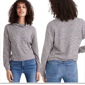 Madewell XS Textured Turtleneck Top in Rainbow Rib